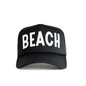 Beach Recycled Trucker Hat - black