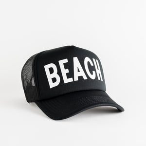 Beach Recycled Trucker Hat - black