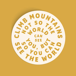 Climb Mountains Sticker - yellow