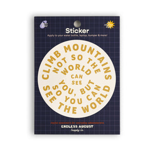 Climb Mountains Sticker - yellow