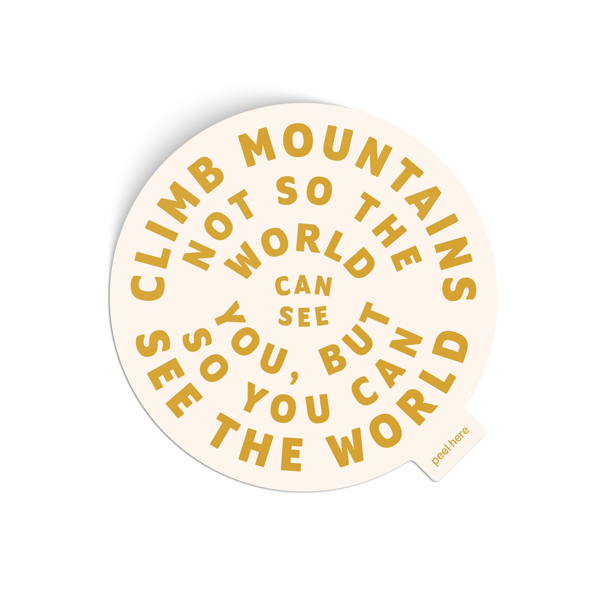 Climb Mountains Sticker - yellow