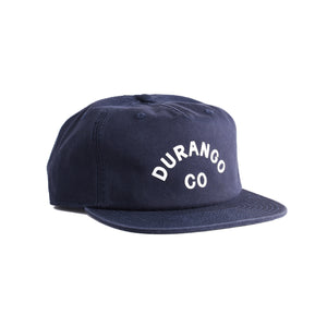 Navy blue cotton cap with 'Durango Co' text on a white background