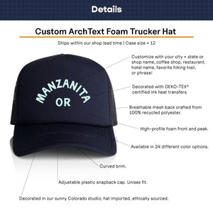 Customizable Arch Text Recycled Trucker Hat