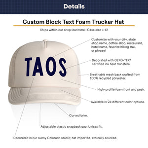 Customizable Block Text Recycled Trucker Hat