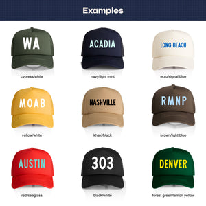 Customizable Block Text Recycled Trucker Hat