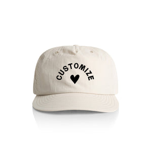 Customizable Heart Nylon Hat - bone