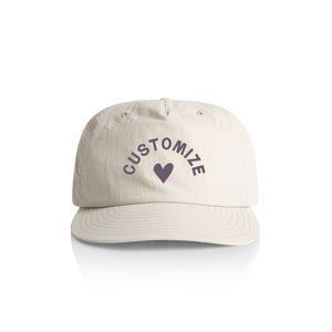 Customizable Heart Nylon Hat - bone
