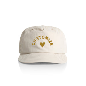 Customizable Heart Nylon Hat - bone