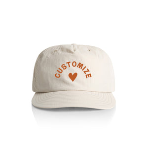 Customizable Heart Nylon Hat - bone