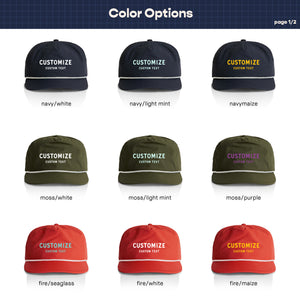 Customizable Rounded Text Nylon Rope Hat