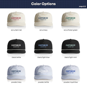 Customizable Rounded Text Nylon Rope Hat