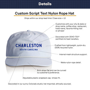 Customizable Rounded Text Nylon Rope Hat