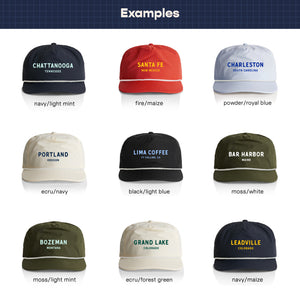 Customizable Rounded Text Nylon Rope Hat