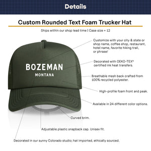 Customizable Rounded Text Recycled Trucker Hat