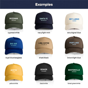 Customizable Rounded Text Recycled Trucker Hat