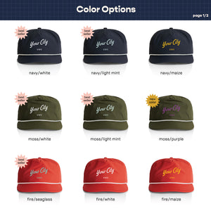 Customizable Script City Nylon Rope Hat