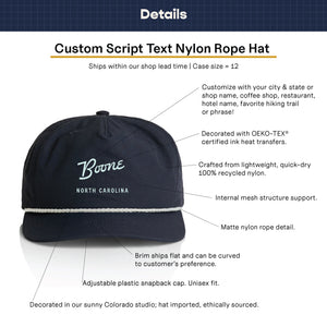 Customizable Script City Nylon Rope Hat