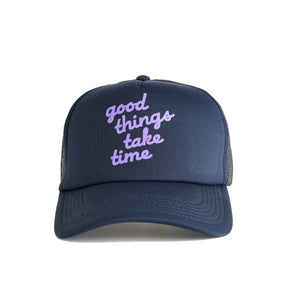 Good Things Recycled Trucker Hat - navy