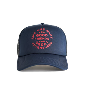 Great Adventures Recycled Trucker Hat - navy