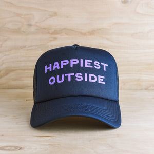Happiest Outside Recycled Trucker Hat - navy