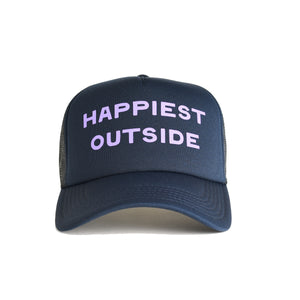 Happiest Outside Recycled Trucker Hat - navy