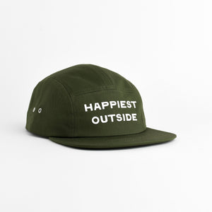 Happiest Outside Five Panel Hat - moss