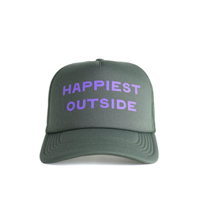 Happiest Outside Recycled Trucker Hat - cypress green