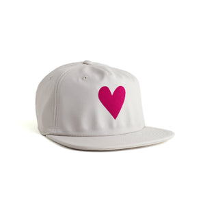 Pink Heart Fleece Lined Hat - cream