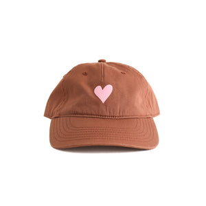 Heart Baseball Hat - clay