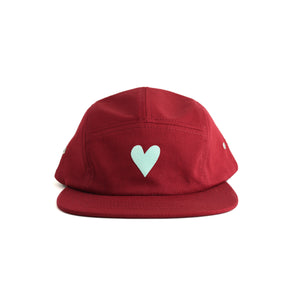 Heart Five Panel Hat - cardinal