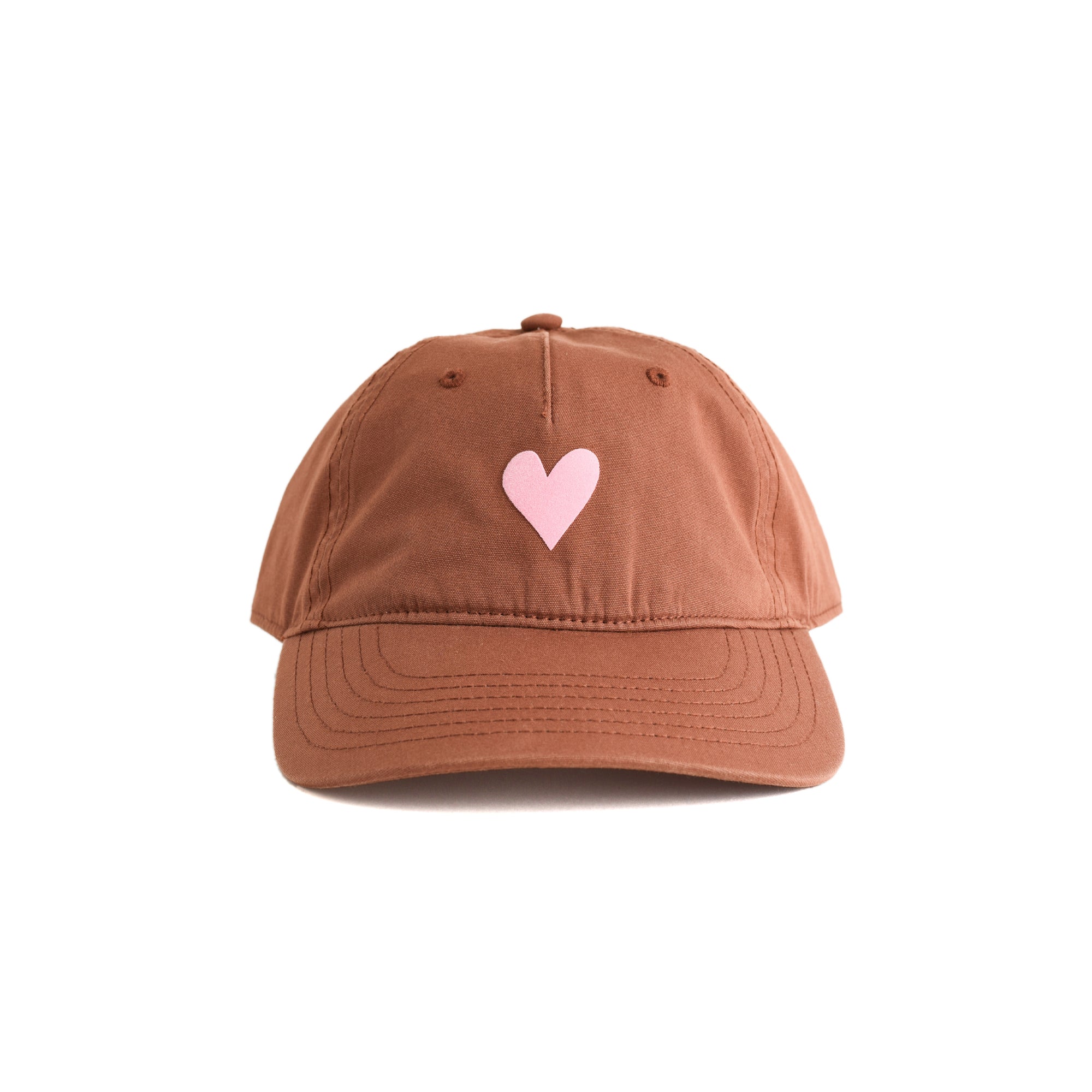 Heart Baseball Hat - clay