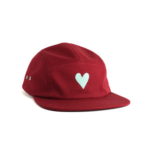 Heart Five Panel Hat - cardinal