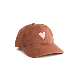 Heart Baseball Hat - clay