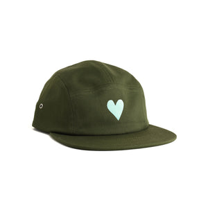 Heart Five Panel Hat - moss