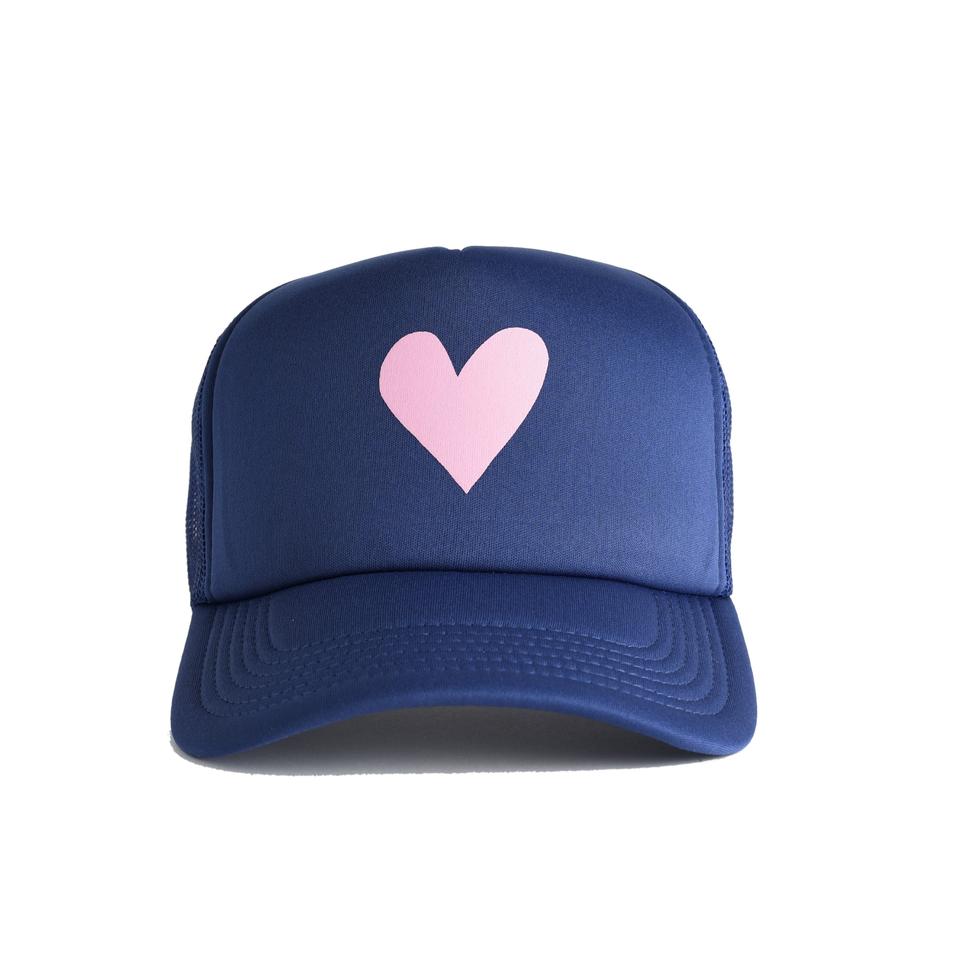 Heart Recycled Trucker Hat - cobalt blue