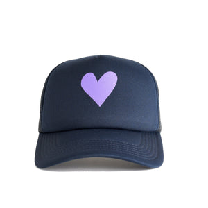 Heart Recycled Trucker Hat - navy