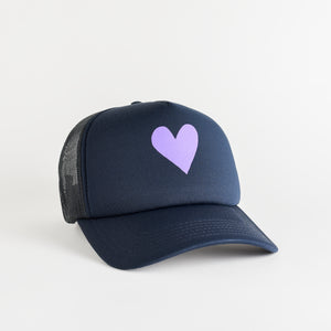 Heart Recycled Trucker Hat - navy