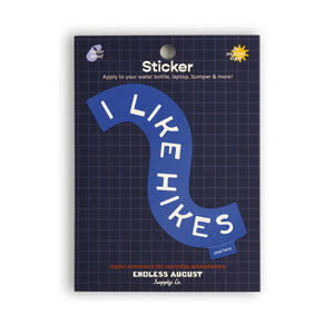 I Like Hikes Sticker - blue