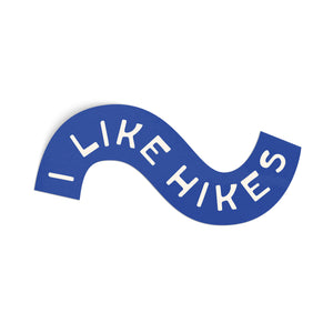 I Like Hikes Sticker - blue