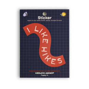 I Like Hikes Sticker - red