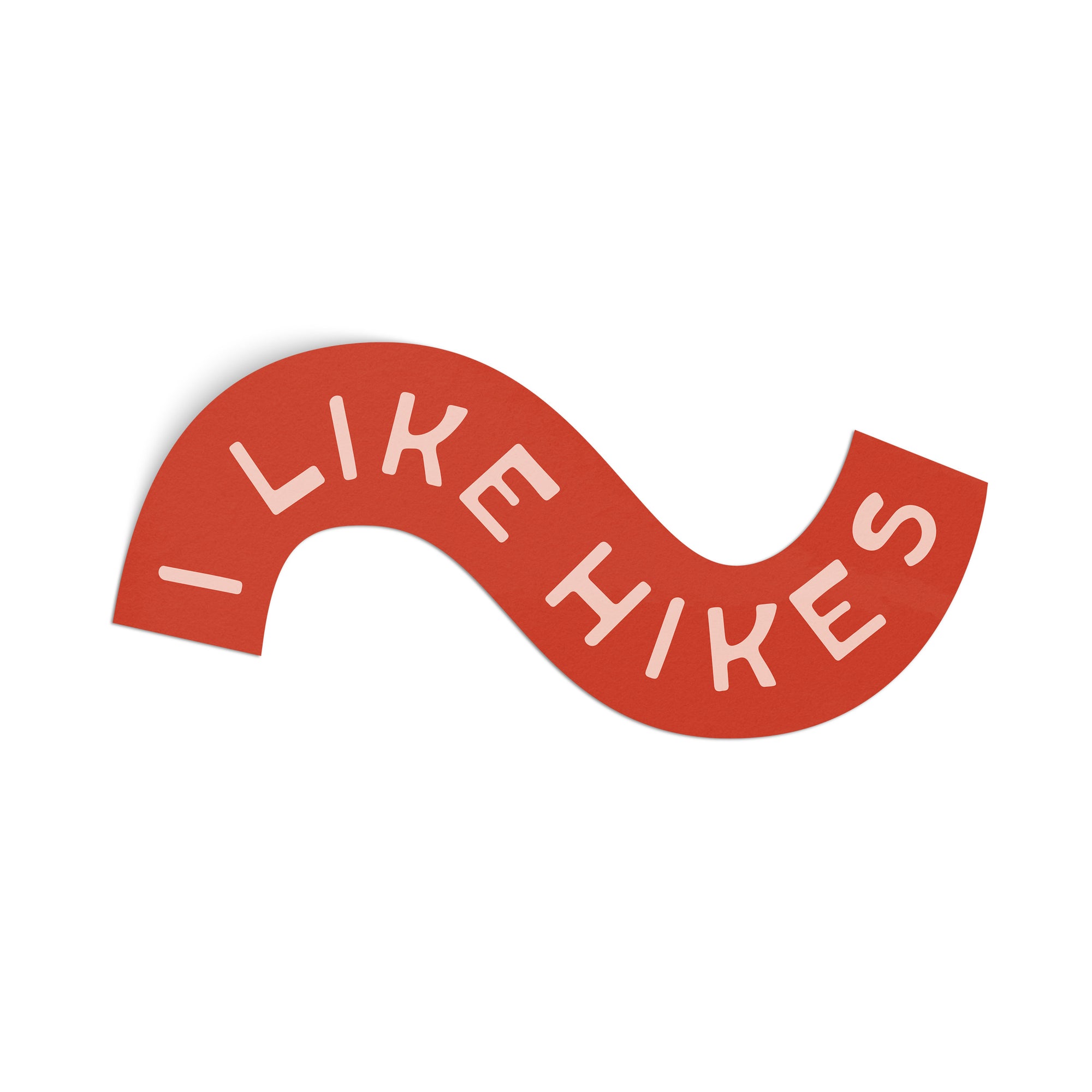 I Like Hikes Large Sticker - red