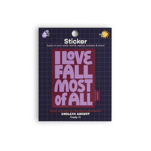 I Love Fall Sticker - purple