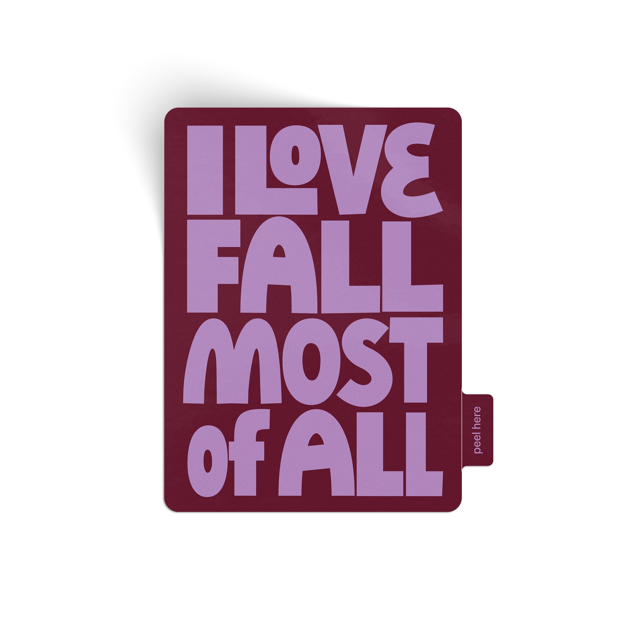 I Love Fall Sticker - purple