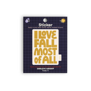 I Love Fall Sticker - yellow