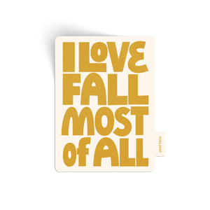 I Love Fall Sticker - yellow