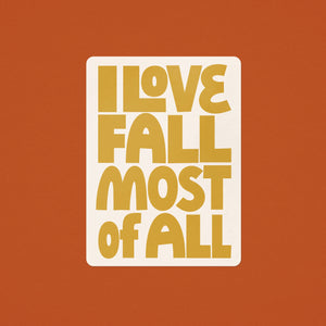 I Love Fall Sticker - yellow