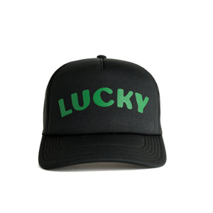 St. Patrick's Day Lucky Recycled Trucker Hat - black