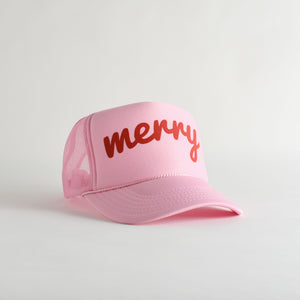 Merry Trucker Hat - pink