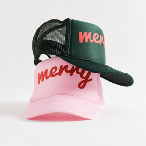Merry Trucker Hat - pink