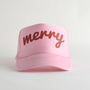 Merry Trucker Hat - pink